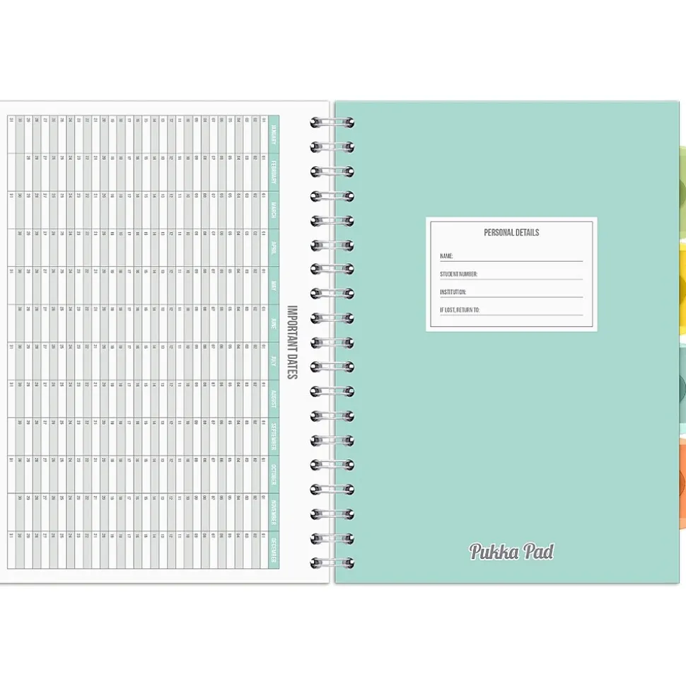 Pukka Pad B5 Study Book Customizable Notebook, 7.09" x 9.6", 120 Sheets, Gray/Silver (9824-STU)
