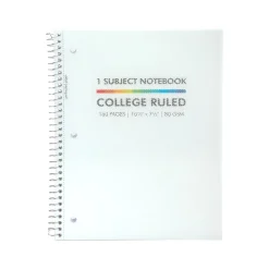 Pukka Pad Basics Subject Notebook, 7.5" x 10.5", College-Ruled, 80 Sheets, White, 3/Pack (9759-BAS)