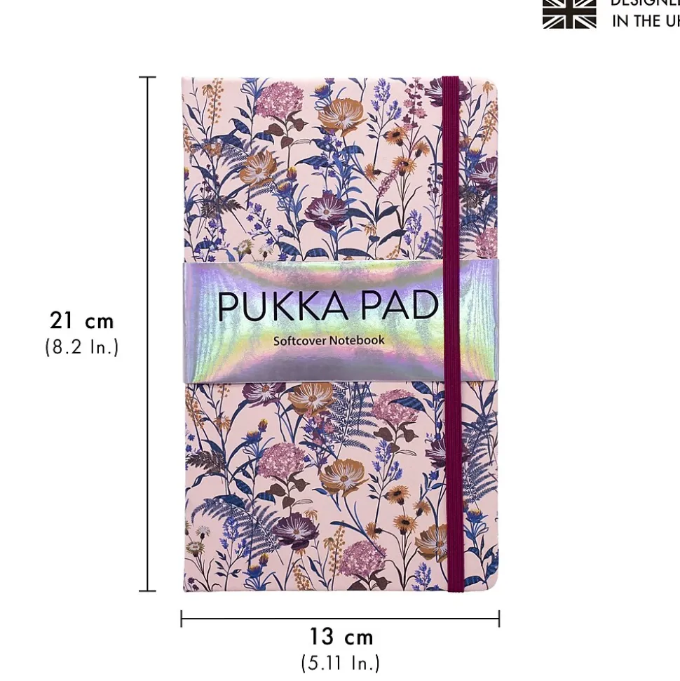 Pukka Pad Bloom Subject Notebooks, Narrow Ruled, Black, 3/Pack (PUK9493BLM)