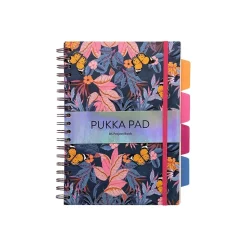 Pukka Pad Bloom 5-Subject Subject Notebooks, 6.9" x 9.8", College Ruled, 100 Sheets, Assorted Colors, 3/Pack (9494-BLM(ASST))