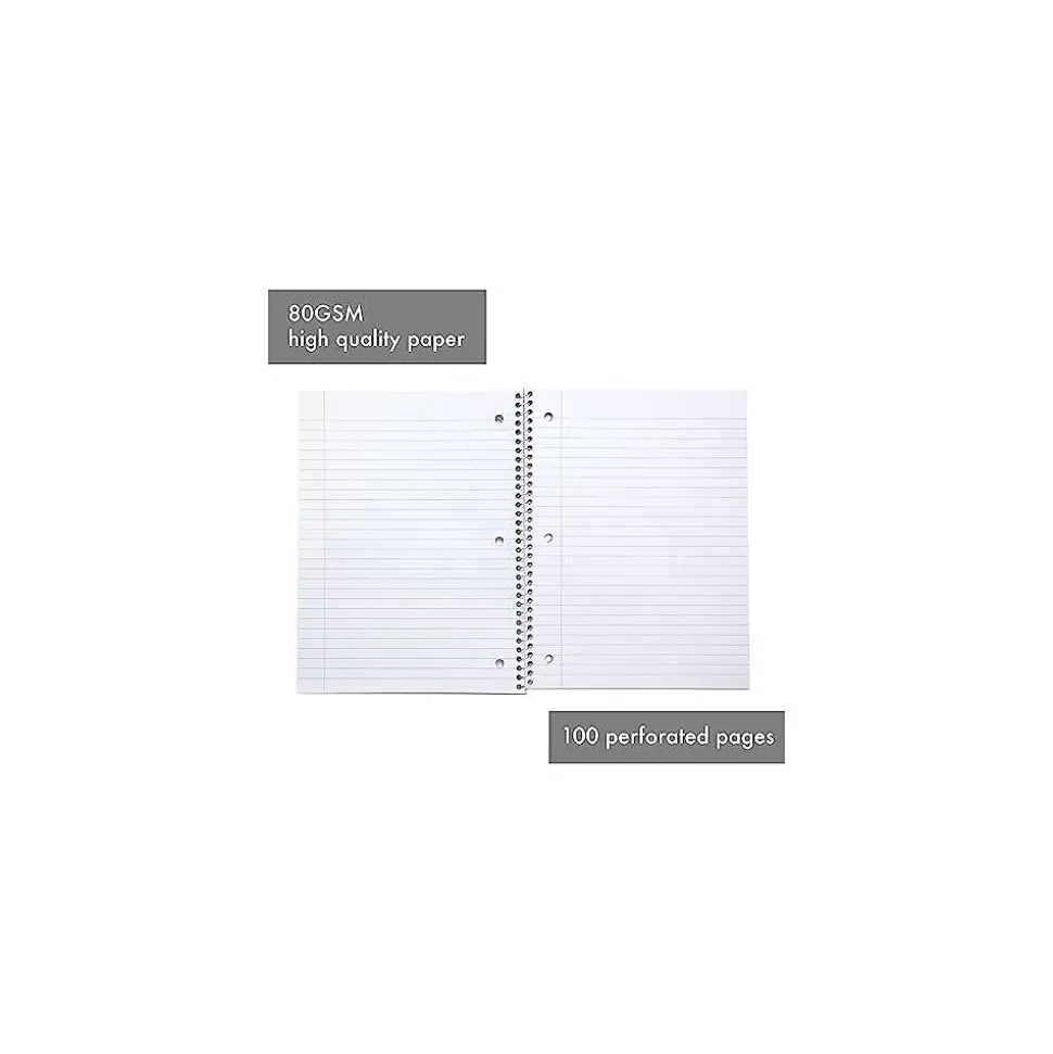 Pukka Pad Metallic 1-Subject Notebooks, 8" x 10.5", College Ruled, 100 Sheets, Green, 3/Pack (8795-MET)