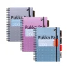 Pukka Pad Metallic 5-Subject Subject Notebooks, 6.9" x 9.8", College Ruled, 100 Sheets, Assorted Colors, 3/Pack (9589-MET)