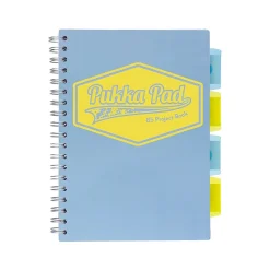 Pukka Pad Pastels 5-Subject Notebooks, 7" x 10", Ruled, 100 Sheets, Assorted Colors, 3/Pack (3032-PST)