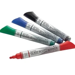 Quartet Glass Board Dry Erase Markers, Bullet Tip, Assorted, 4/Pack (79552)