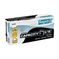 Rapid High Capacity Staples, 5/16" Leg Length, 5000/Box (90003)