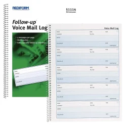 Rediform Follow Up Message Pad, 8" x 11", White/Blue, 100 Sheets/Pad (51114)