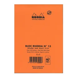 Rhodia Classic French Paper Pads Graph 4 In. X 6 In. Orange [Pack Of 8] (8PK-13200)