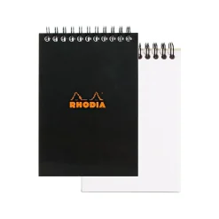 Rhodia Wirebound Notebooks Graph 4 In. X 6 In. Black [Pack Of 5] (5PK-135009)