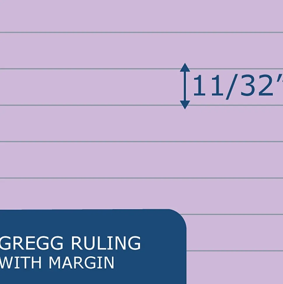 Roaring Spring Enviroshades Steno Notebook, 6" x 9", 80 Sheets/Pad, Gregg Ruled, Recycled Orchid Paper, 4 Bks/Pk (12264)