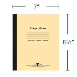 Roaring Spring Paper Products 1-Subject Composition Notebooks, 7" x 8.5", Wide Ruled, 48 Sheets, Brown (77308)