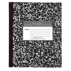 Roaring Spring Paper Products 1-Subject Composition Notebooks, 7" x 8.5", Wide Ruled, 48 Sheets, Black (77333)