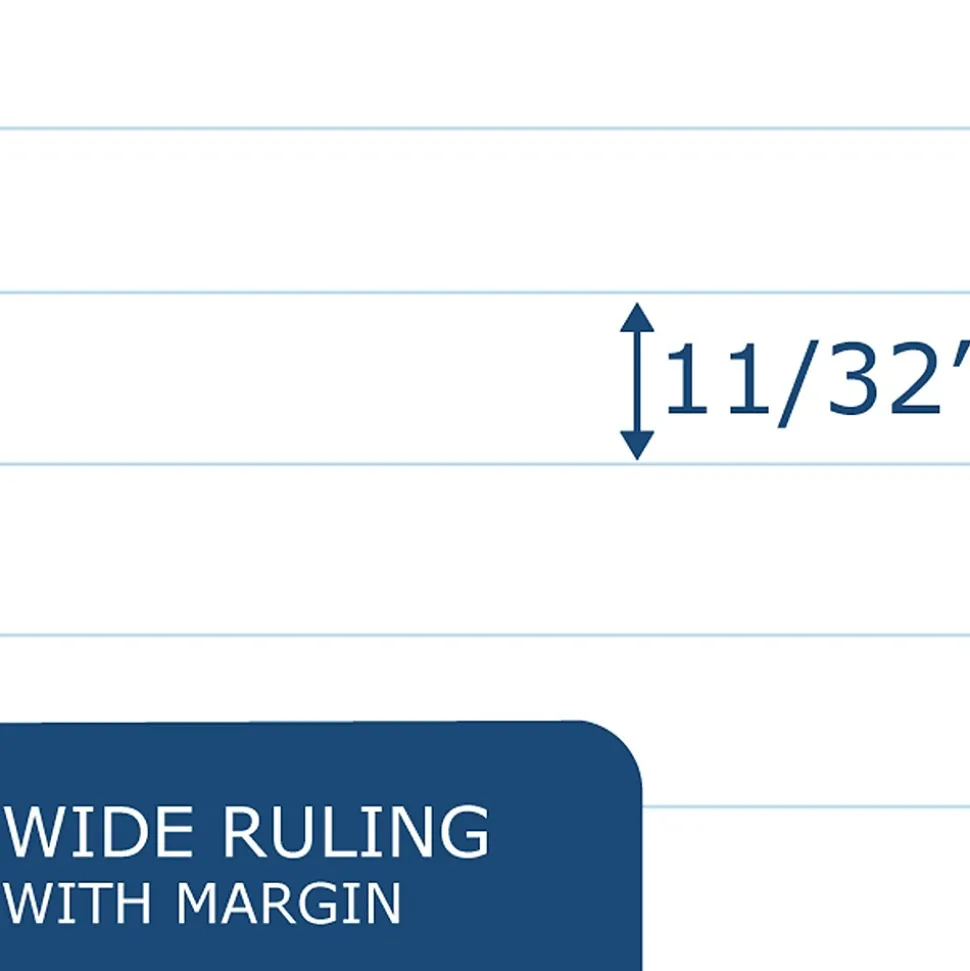 Roaring Spring Paper Products 1-Subject Composition Notebooks, 8" x 10", Wide Ruled, 60 Sheets, Black (77505)