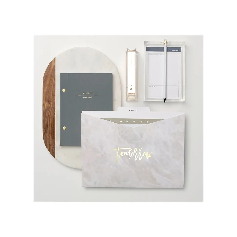 Russell+Hazel Fashion Stapler, 20-Sheet Capacity, Gold/Clear, Each (81704R)