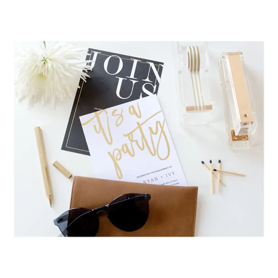 Russell+Hazel Fashion Stapler, 20-Sheet Capacity, Gold/Clear, Each (81704R)