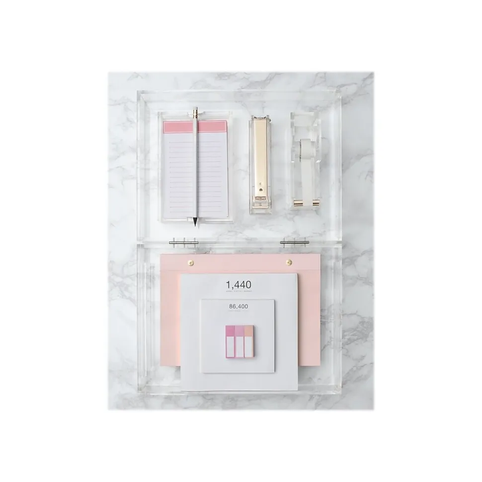 Russell+Hazel Fashion Stapler, 20-Sheet Capacity, Gold/Clear, Each (81704R)