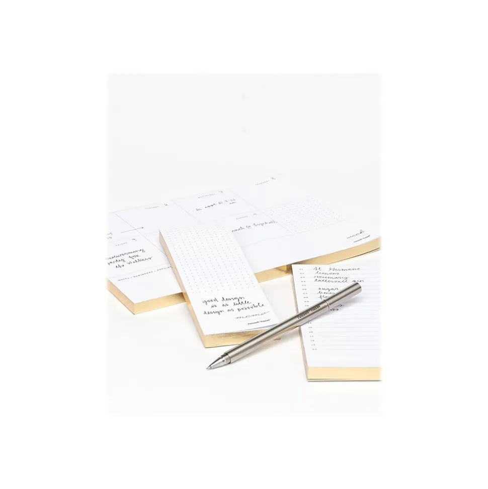 Russell+Hazel In Due Time Notepad Set, Gold/White, 80 Sheets/Pad, 3 Pads/Pack (27619)