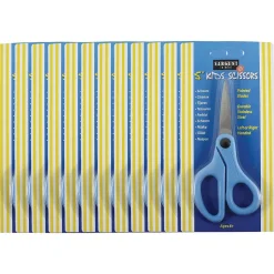 Sargent Art 5" Student Stainless Steel Scissors, Pointed Tip, Blue, 12/Pack (SAR220905-12)