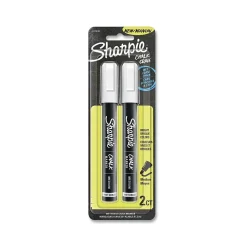 Sharpie Chalk Wet Erase Marker, Medium Tip, White, 2/Pack (2103010)