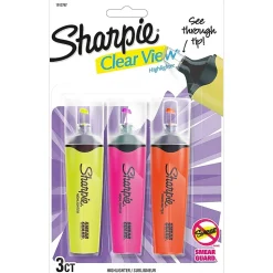 Sharpie Clear View Highlighter, Chisel Tip, Assorted, 3/Pack (1912767/2128222)