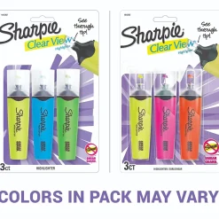 Sharpie Clear View Highlighter, Chisel Tip, Assorted, 3/Pack (1912767/2128222)
