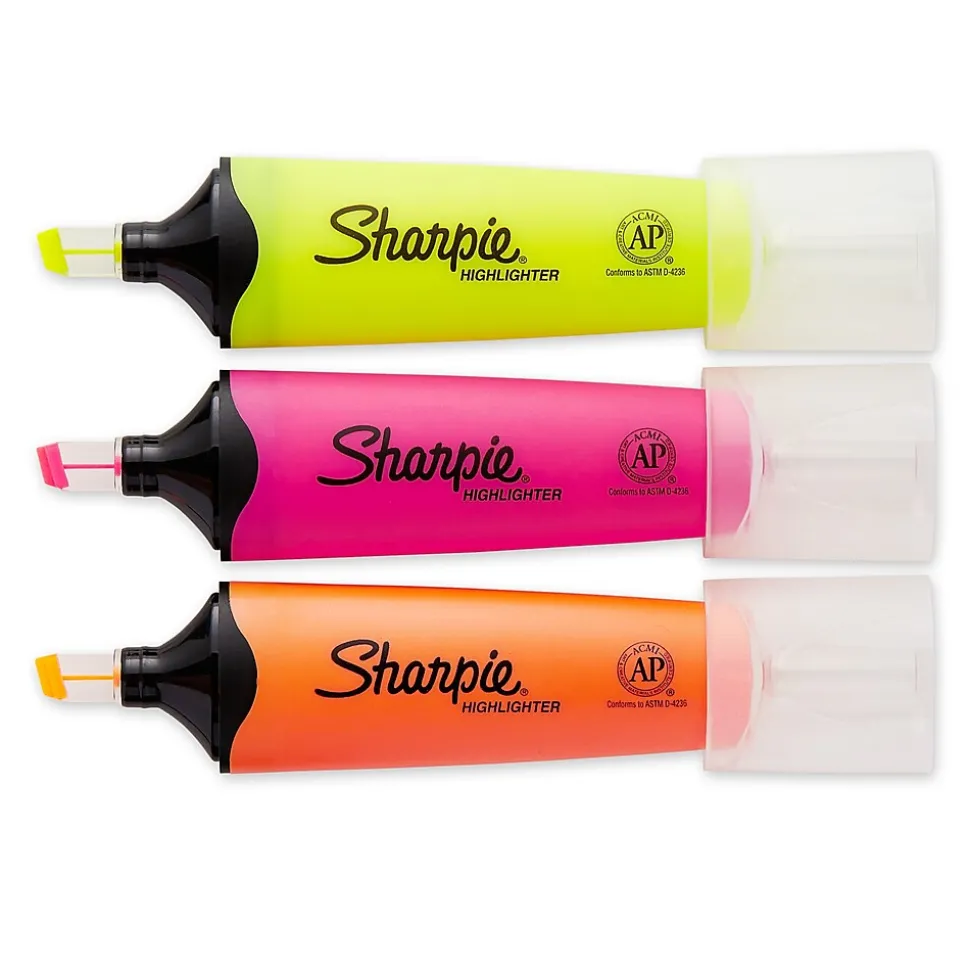 Sharpie Clear View Highlighter, Chisel Tip, Assorted, 3/Pack (1912767/2128222)