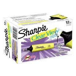 Sharpie Clear View Tank Highlighter, Chisel Tip, Yellow, Dozen (2128227/1897847)
