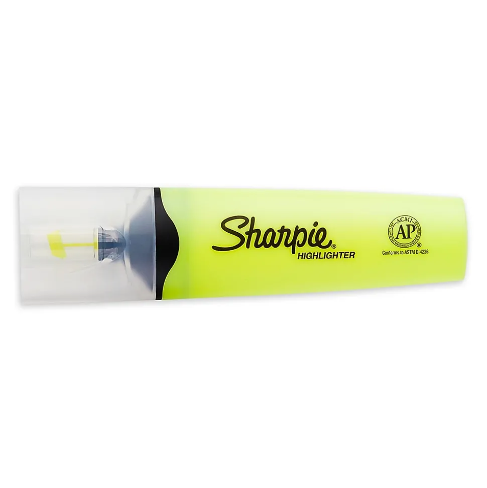 Sharpie Clear View Tank Highlighter, Chisel Tip, Yellow, 3/Pack (1904613/2128219)