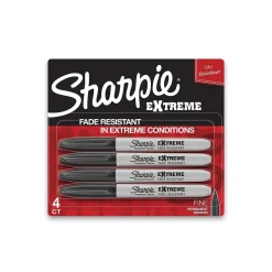 Sharpie eXtreme Permanent Markers, Fine Tip, Black, 4/Pack (1927436)
