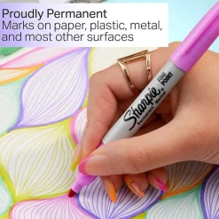 Sharpie Glam Pop Permanent Markers, Fine Tip, Assorted, 12/Pack (2185226)
