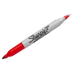 Sharpie Permanent Marker, Twin Tip, Red (32002)