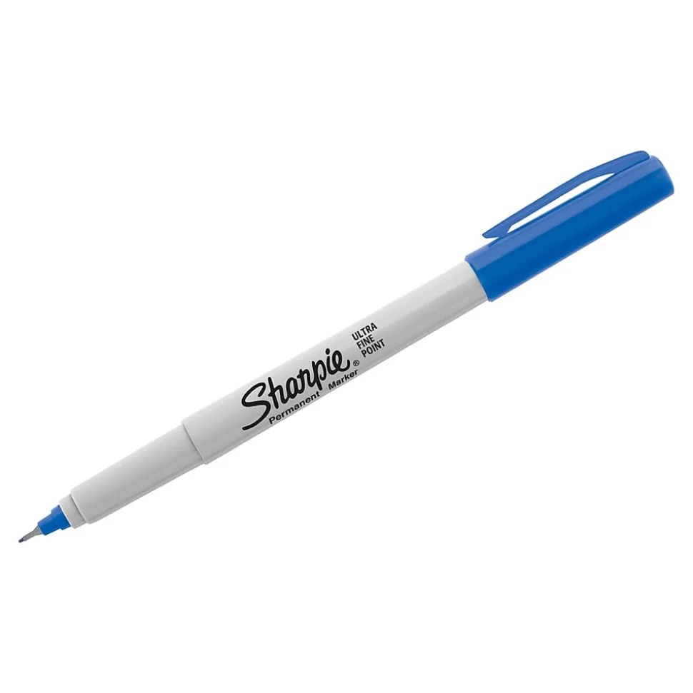 Sharpie Permanent Marker, Ultra Fine Tip, Blue, Dozen (37003)
