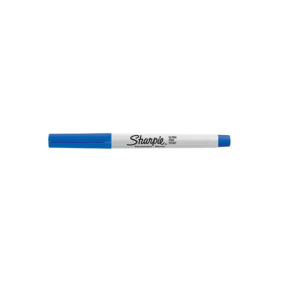 Sharpie Permanent Marker, Ultra Fine Tip, Blue, Dozen (37003)