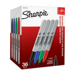 Sharpie Permanent Markers, Fine Tip, Assorted, 36/Pack (1921559)