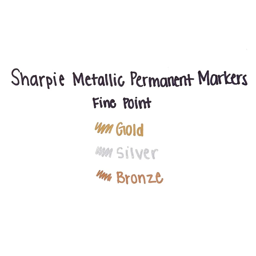 Sharpie Permanent Markers, Fine Tip, Assorted Metallic, 36/Pack (2003900)