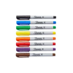 Sharpie Permanent Markers, Ultra Fine Tip, Assorted, 8/Pack (37600)