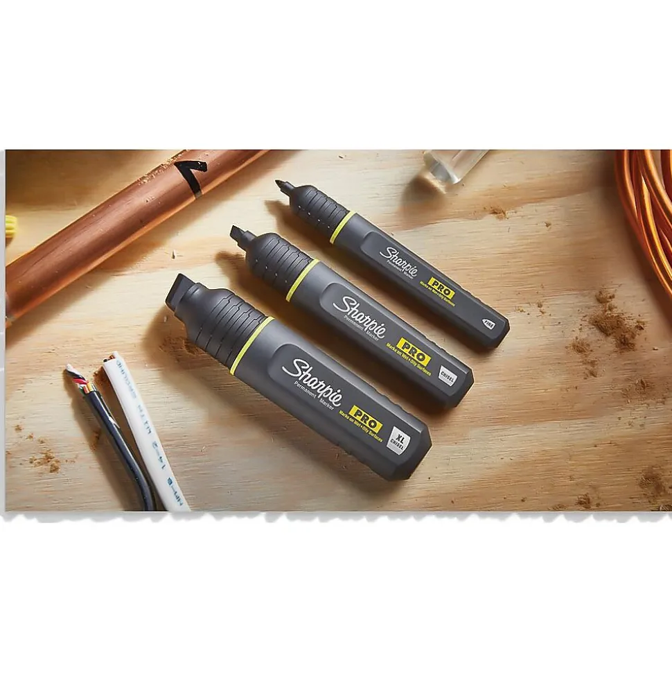 Sharpie PRO Permanent Markers, Chisel Tip, Assorted, 3/Pack (2018335/2178474)