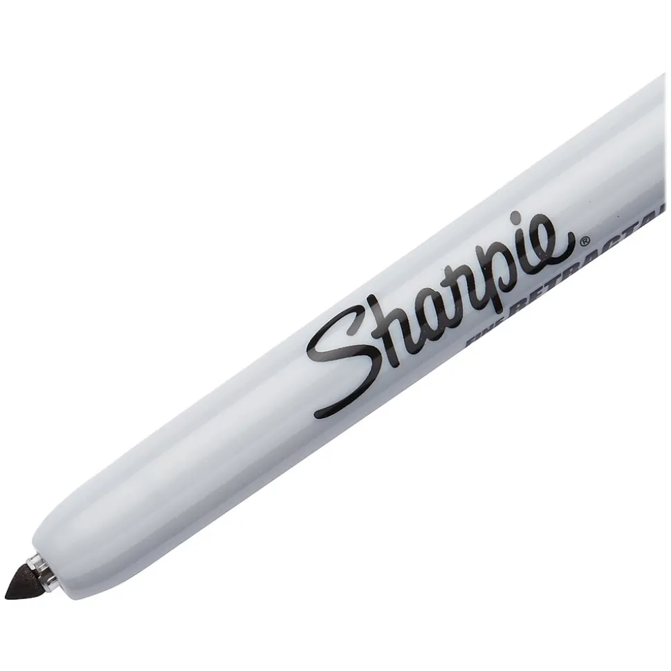 Sharpie Retractable Fine Point Permanent Markers, Black, 3 Pack
