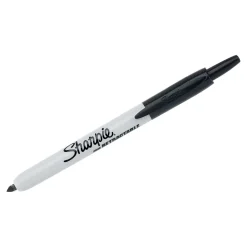 Sharpie Retractable Permanent Markers, Fine Tip, Black, 2/Pack (32724)