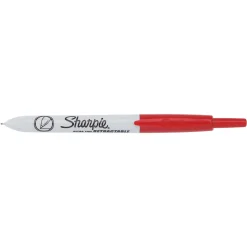 Sharpie Retractable Permanent Markers, Ultra Fine Tip, Red, 12/Pack (1735791)