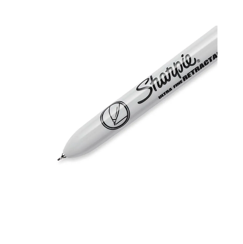 Sharpie Retractable Permanent Markers, Ultra Fine Tip, Red, 12/Pack (1735791)