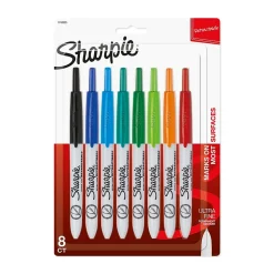 Sharpie Retractable Permanent Markers, Ultra Fine Tip, Assorted, 8/Pack (1742025)
