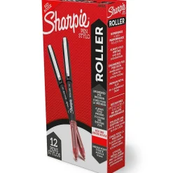Sharpie Rollerball Pen, Needle Point Precision Pen, Red Ink, Dozen (2093226)