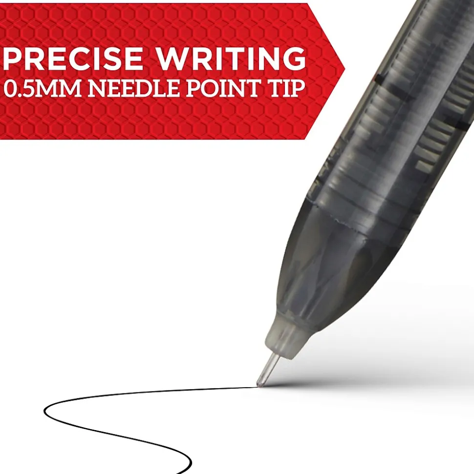 Sharpie Rollerball Pen, Needle Point Precision Pen, Red Ink, Dozen (2093226)