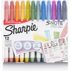 Sharpie S-Note Creative Marker, Chisel Tip, Assorted, Dozen (2117329/2158060)