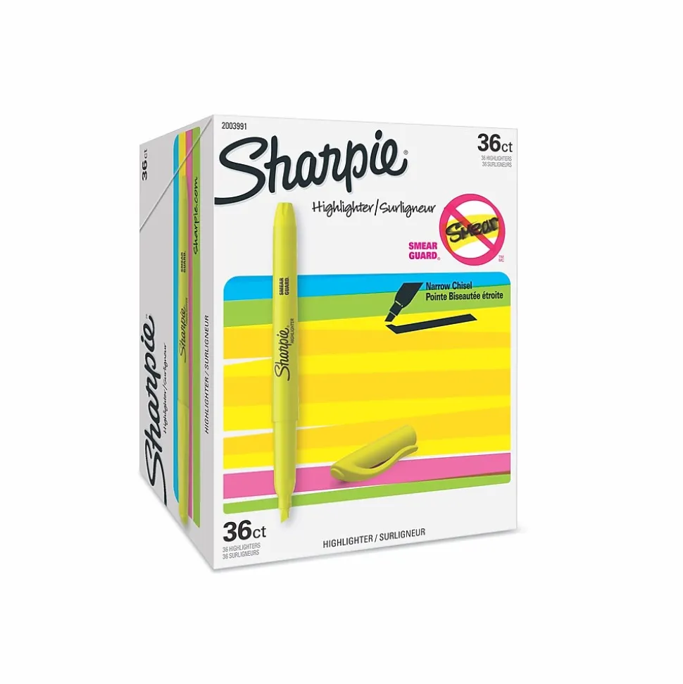 Sharpie Stick Highlighter, Chisel Tip, Yellow, 36/Pack (2003991)