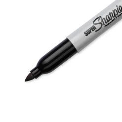 Sharpie Super Permanent Markers, Fine Tip, Black, 6/Pack (33666)