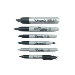 Sharpie Super Permanent Markers, Fine Tip, Black, 6/Pack (33666)