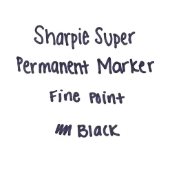 Sharpie Super Permanent Marker, Fine Tip, Black, Dozen (33001)