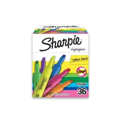 Sharpie Tank Highlighter, Chisel Tip, Assorted, 36/Pack (2133496)