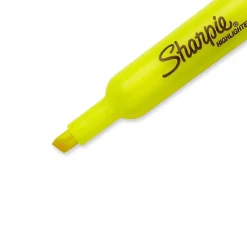 Sharpie Tank Highlighter, Chisel Tip, Fluorescent Yellow, 4/Pack (25164)